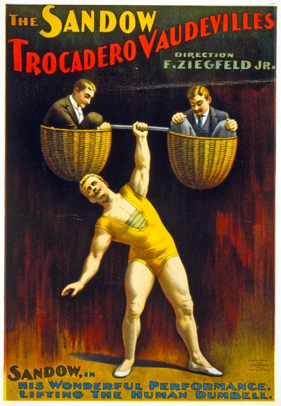 Poster advertising The Sandow Trocadero Vaudevilles c.1894 by American School